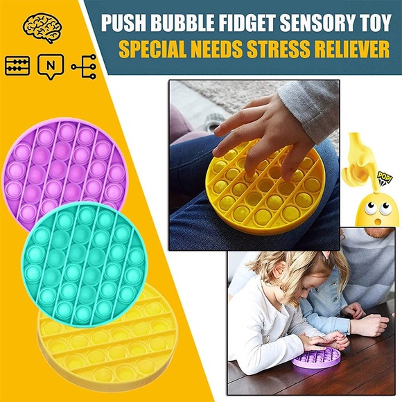 Push Pop Sensory Fidget Toy Anxiety Stress Autism - Picture 1 of 4